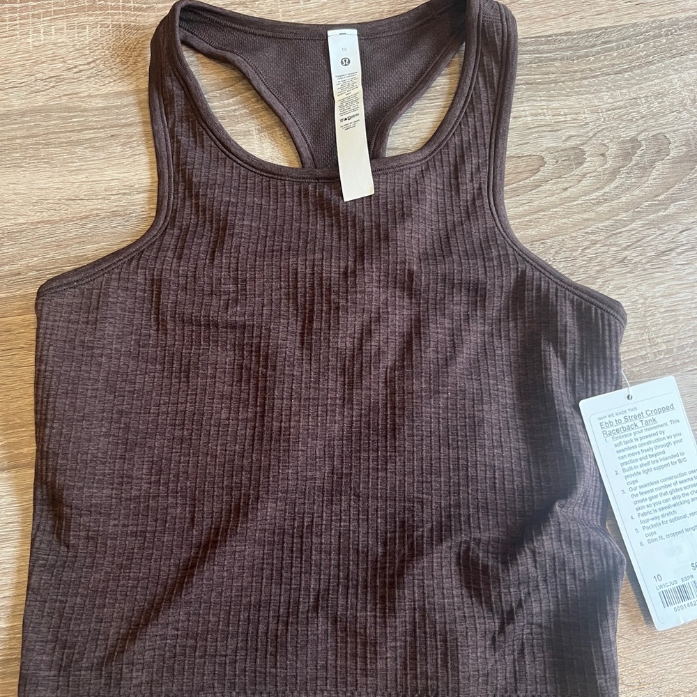Lululemon Ebb to Street Cropped Racerback Tank - NWT
